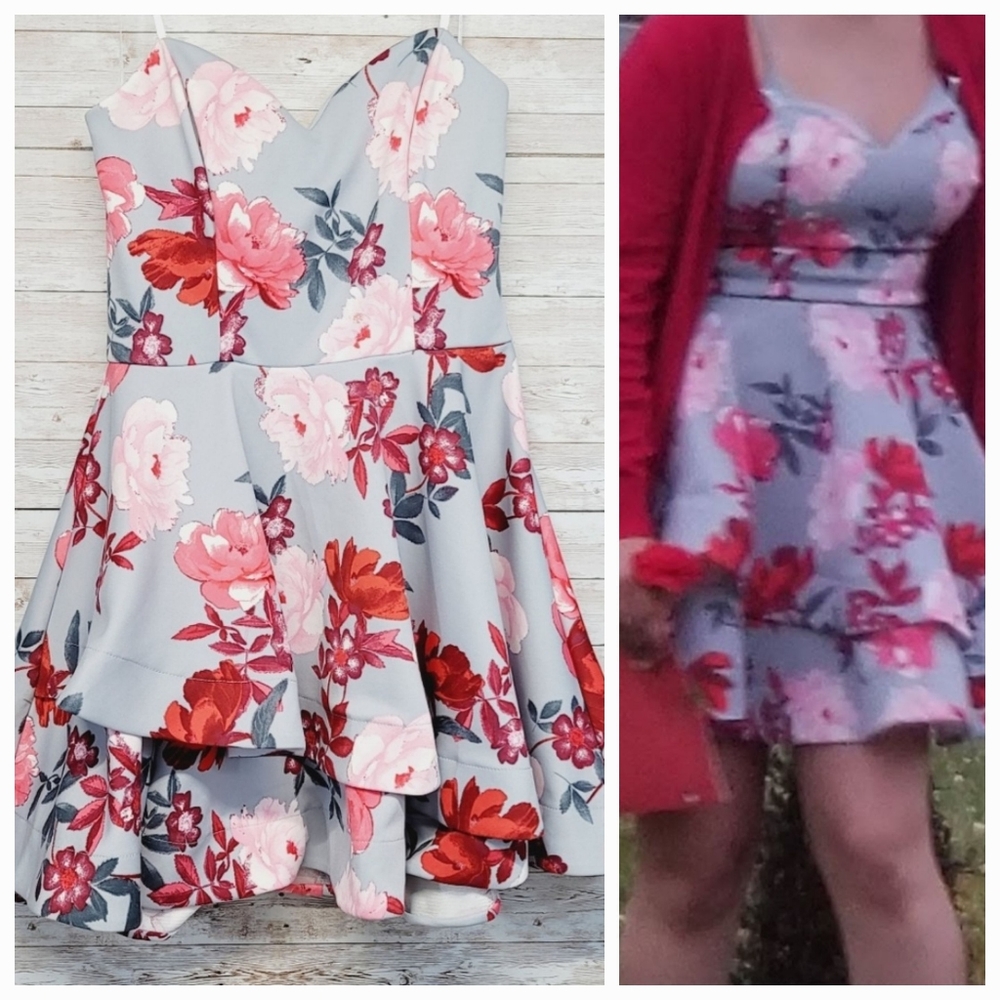 B. Darling floral strapless dress